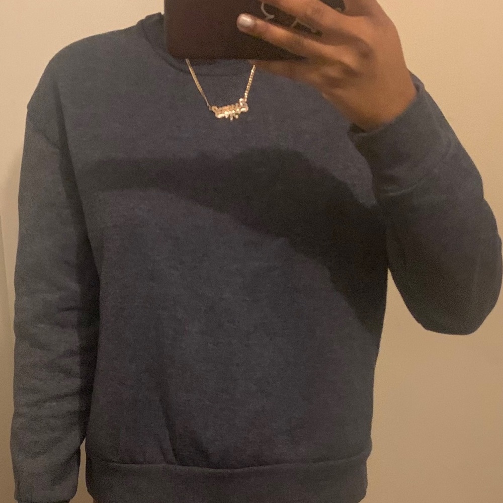navy marl crew neck sweatshirt
